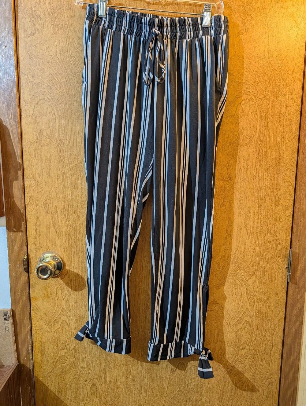 See You Monday, Black & White Stripe Pants.